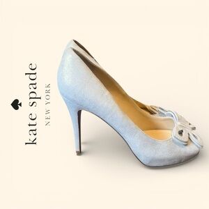 Kate Spade Metallic and Cream Stiletto Butterfly Heels Elegant Formal 7.5 B